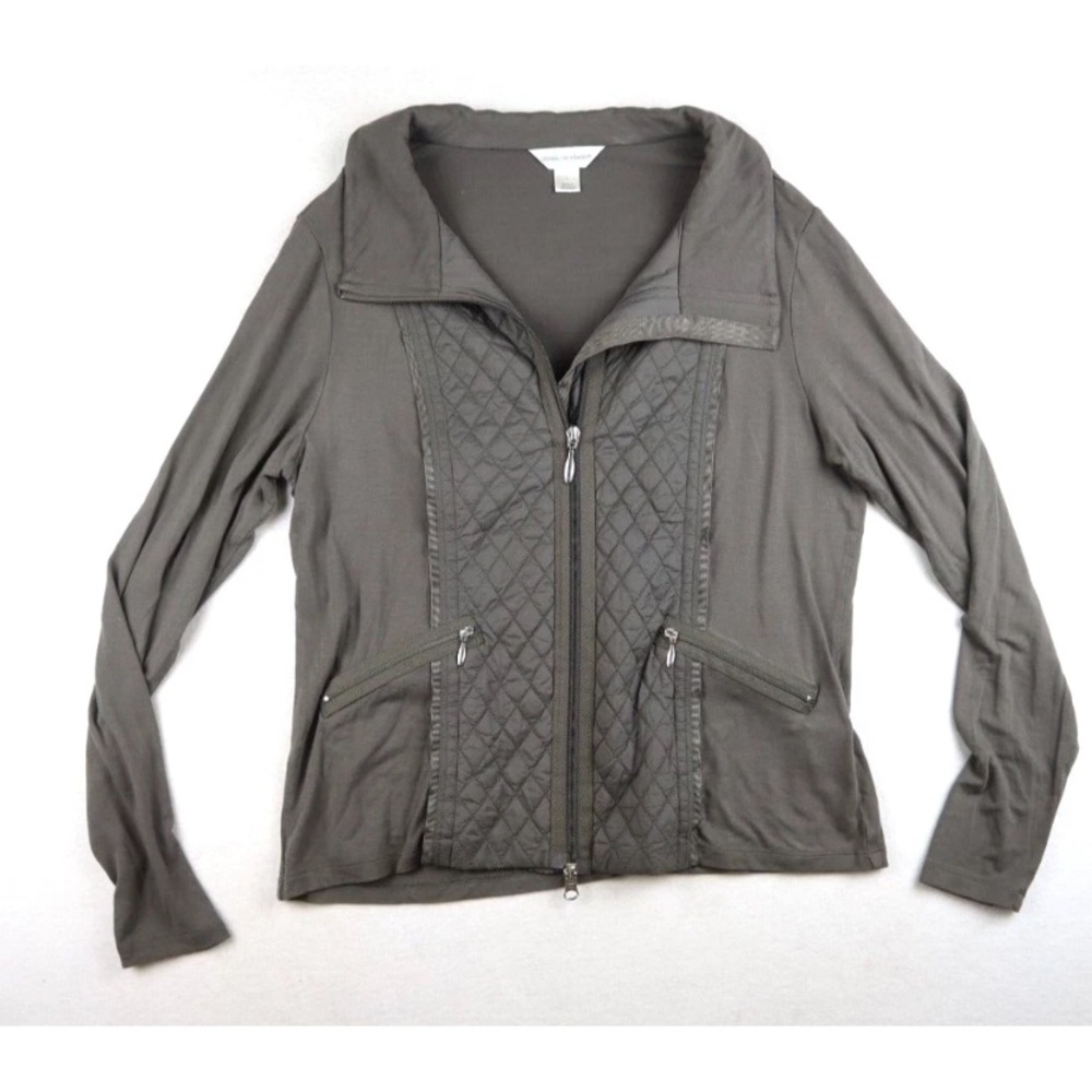CHRISTOPHER & BANKS LIGHTWEIGHT STRETCH KNIT JACKET SIZE XL Insulated Vest Zip